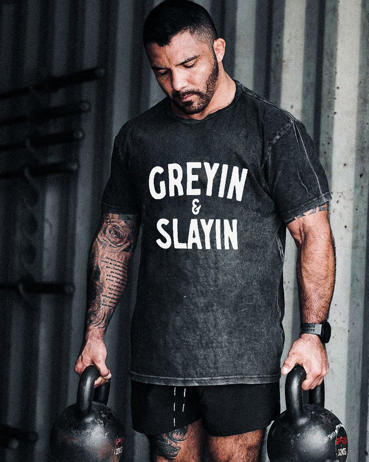 Greyin & Slayin Printed Men's Washed T-Shirt