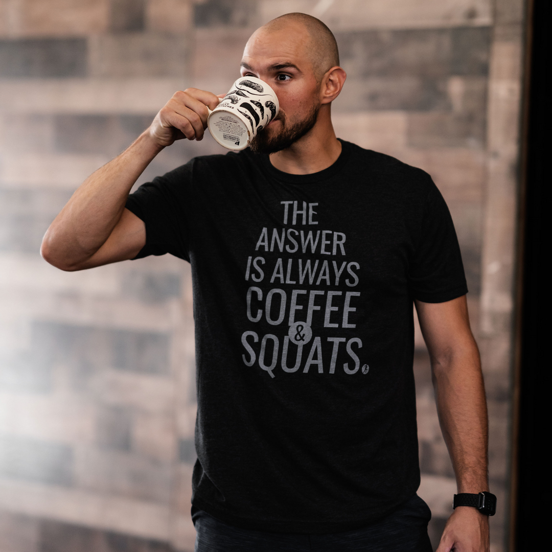 The Answer Is Always Coffee & Squats Print Men's T-shirt