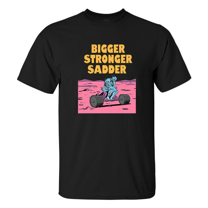 Bigger Stronger Sadder Skull Print Men's T-shirt