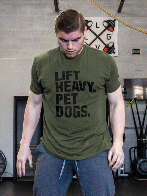 Lift Heavy. Pet Dogs Printed Men's T-shirt – polyalienshop