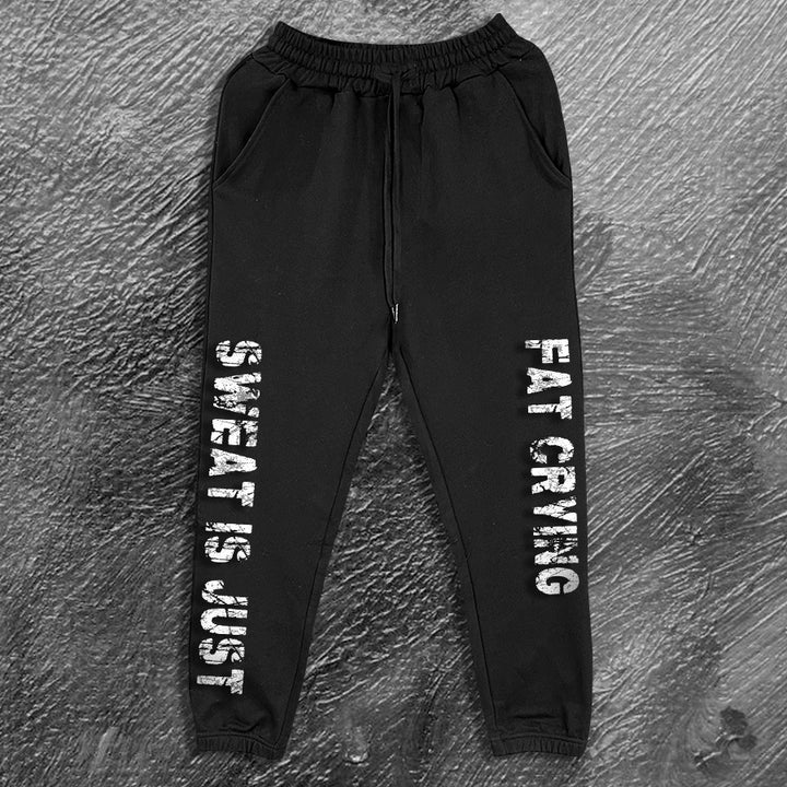 Sweat Is Just Fat Crying Print Men's Sweatpants