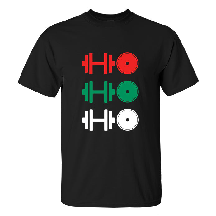 Ho Ho Ho! Dumbbell Printed Men's T-shirt