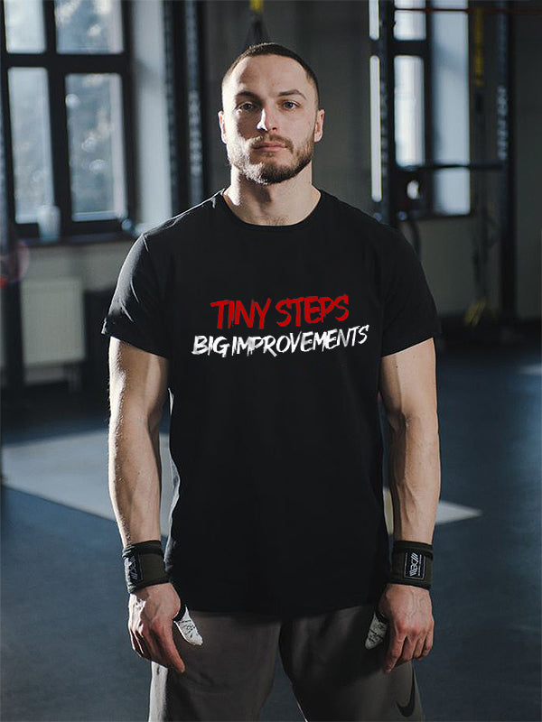 Tiny Steps, Big Improvements Printed Men's T-shirt