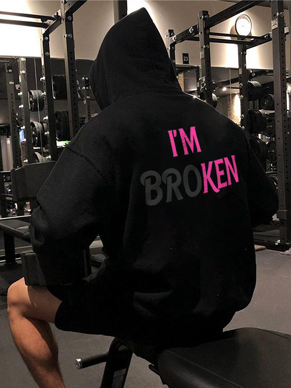 I'm Broken Printed Men's Hoodie