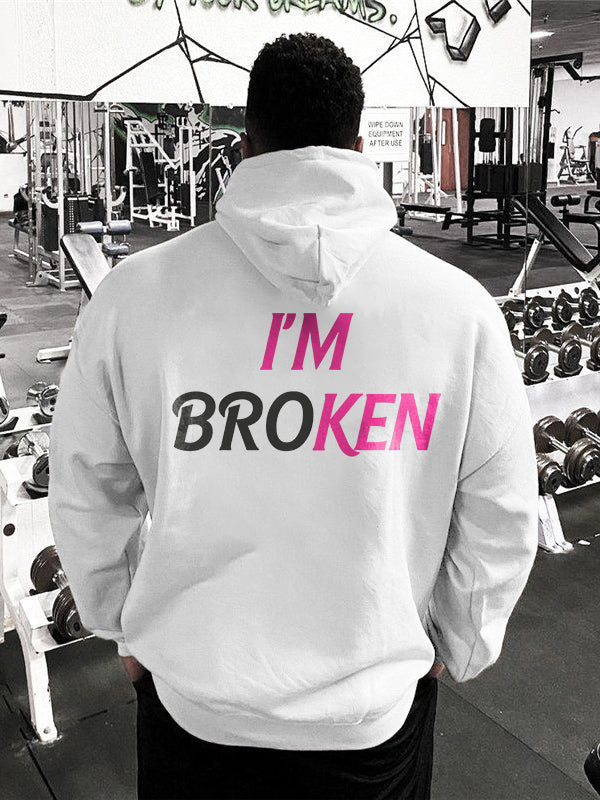 I'm Broken Printed Men's Hoodie