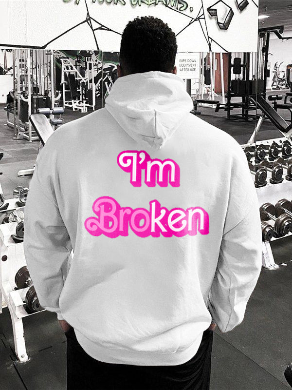 I'm Broken Printed Men's Hoodie