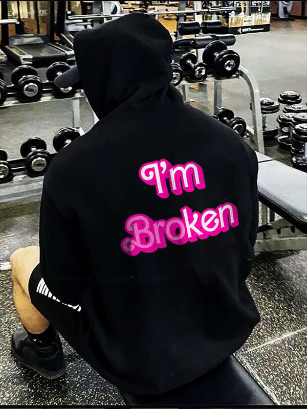 I'm Broken Printed Men's Hoodie