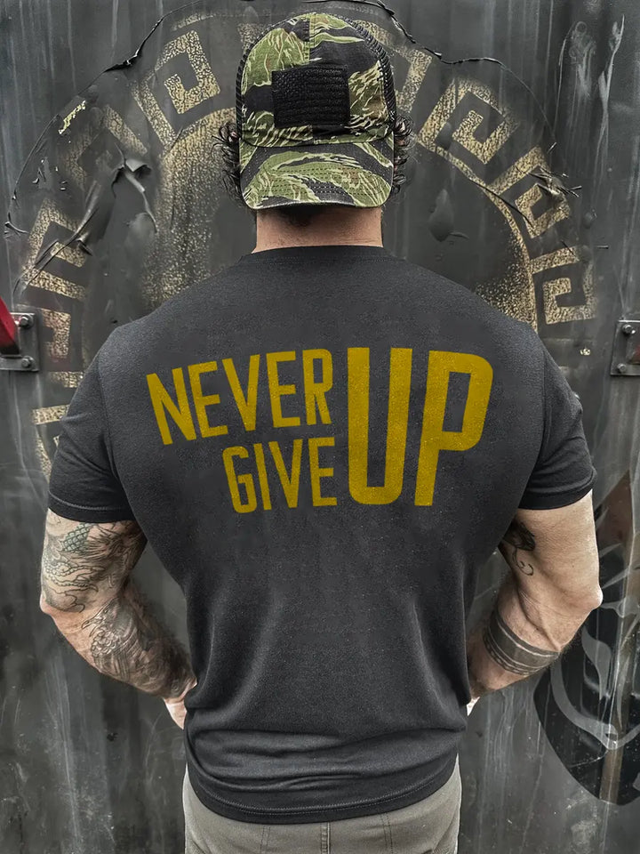 Never give up  Print Men's T-shirt