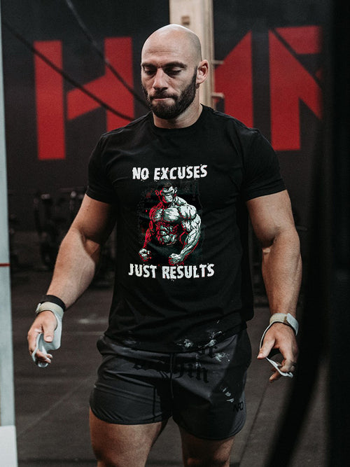 No Excuses Just Results Printed Men's T-shirt