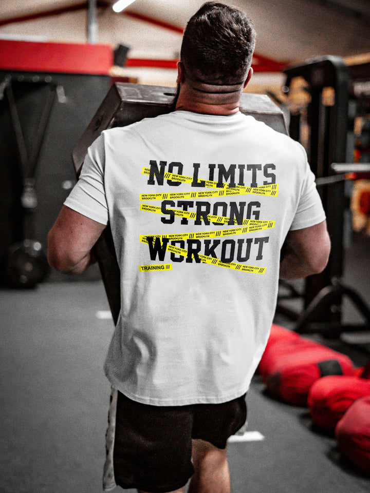 No Limits Strong Workout Printed Men's T-shirt