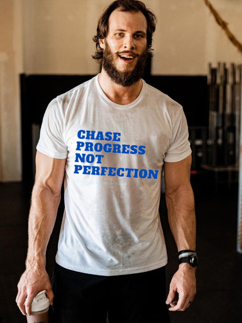 Chase Progress Not Perfection Printed Men's T-shirt