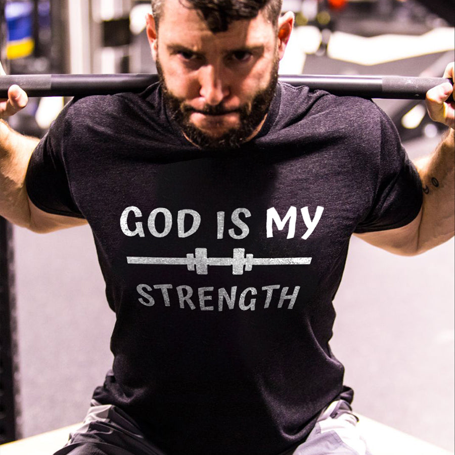 God Is My Strength Printed Men's T-shirts