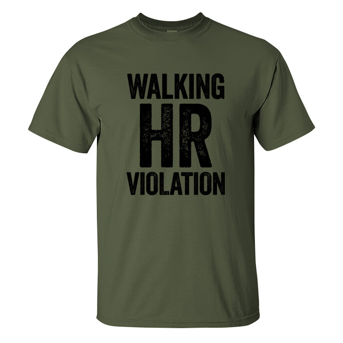 Walking Hr Violation Print Men's T-shirt