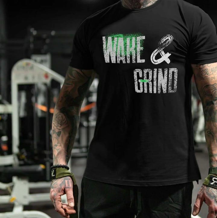 Wake & Grind Printed Men's T-shirt