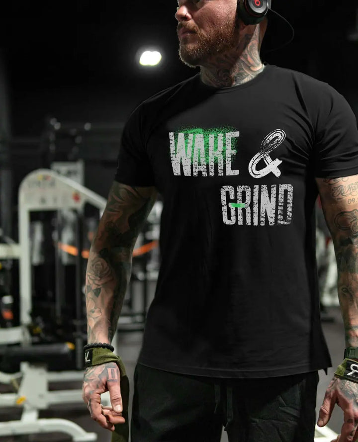 Wake & Grind Printed Men's T-shirt