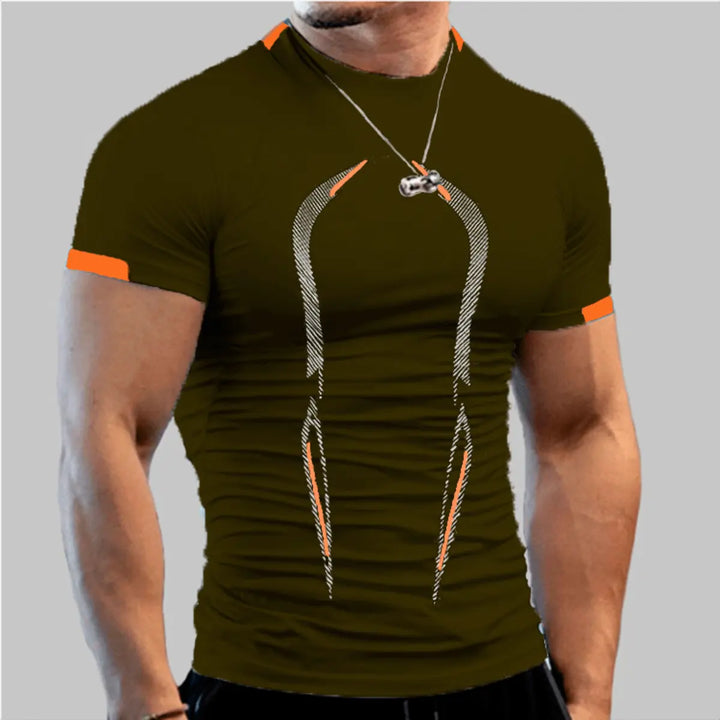 Men's Fitness Sports Training Breathable Short Sleeve Quick Dry T-Shirt