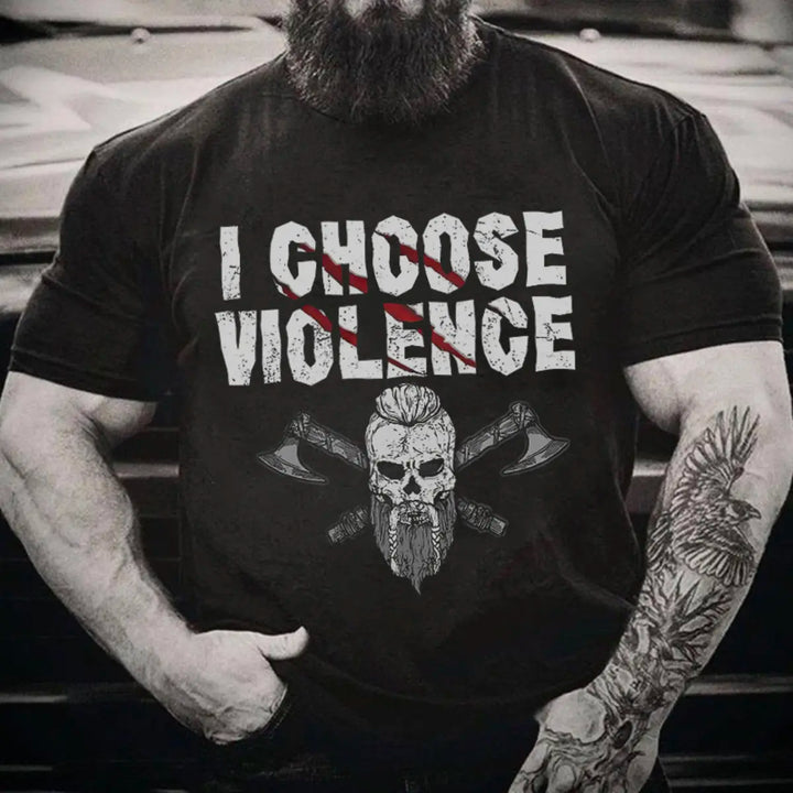 Viking I Choose Violence Printed Men's T-shirt