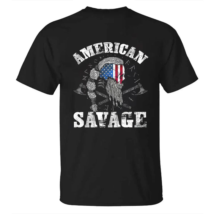 Viking American Savage Printed Men's T-shirt