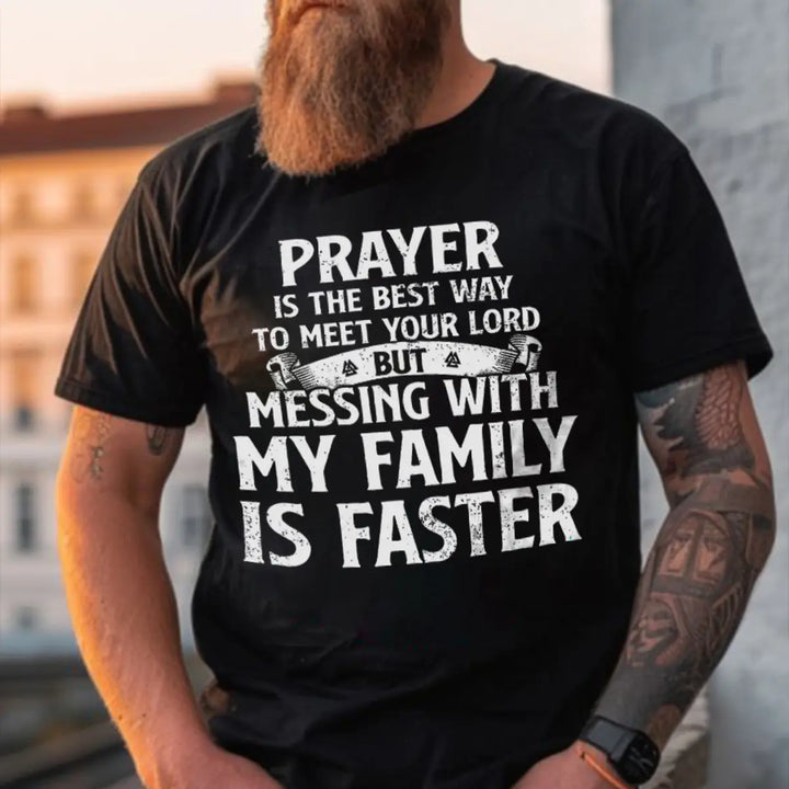 Viking Prayer Is The Best Way To Meet Your Lord Printed Men's T-shirt