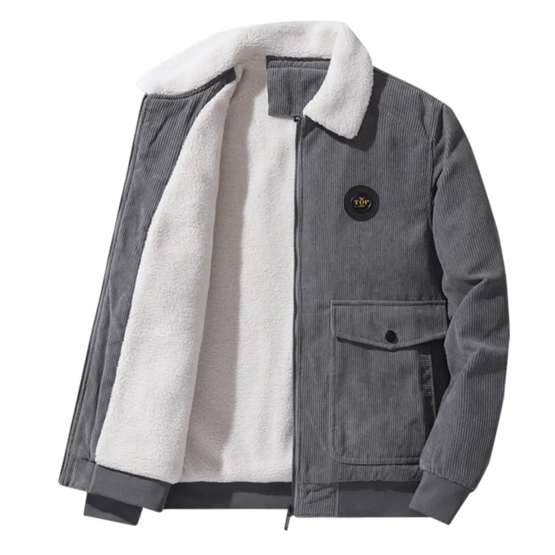 Casual Corduroy Lamb's Wool Men's Loose Jacket