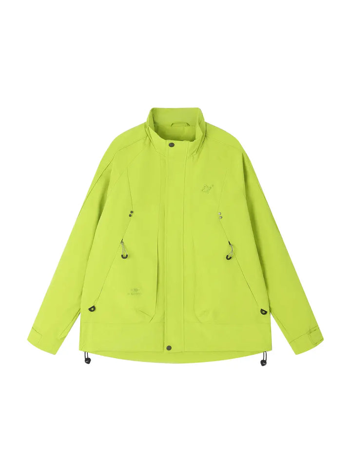 Fluorescent Green Raglan Sleeve Zipper Men's Jacket