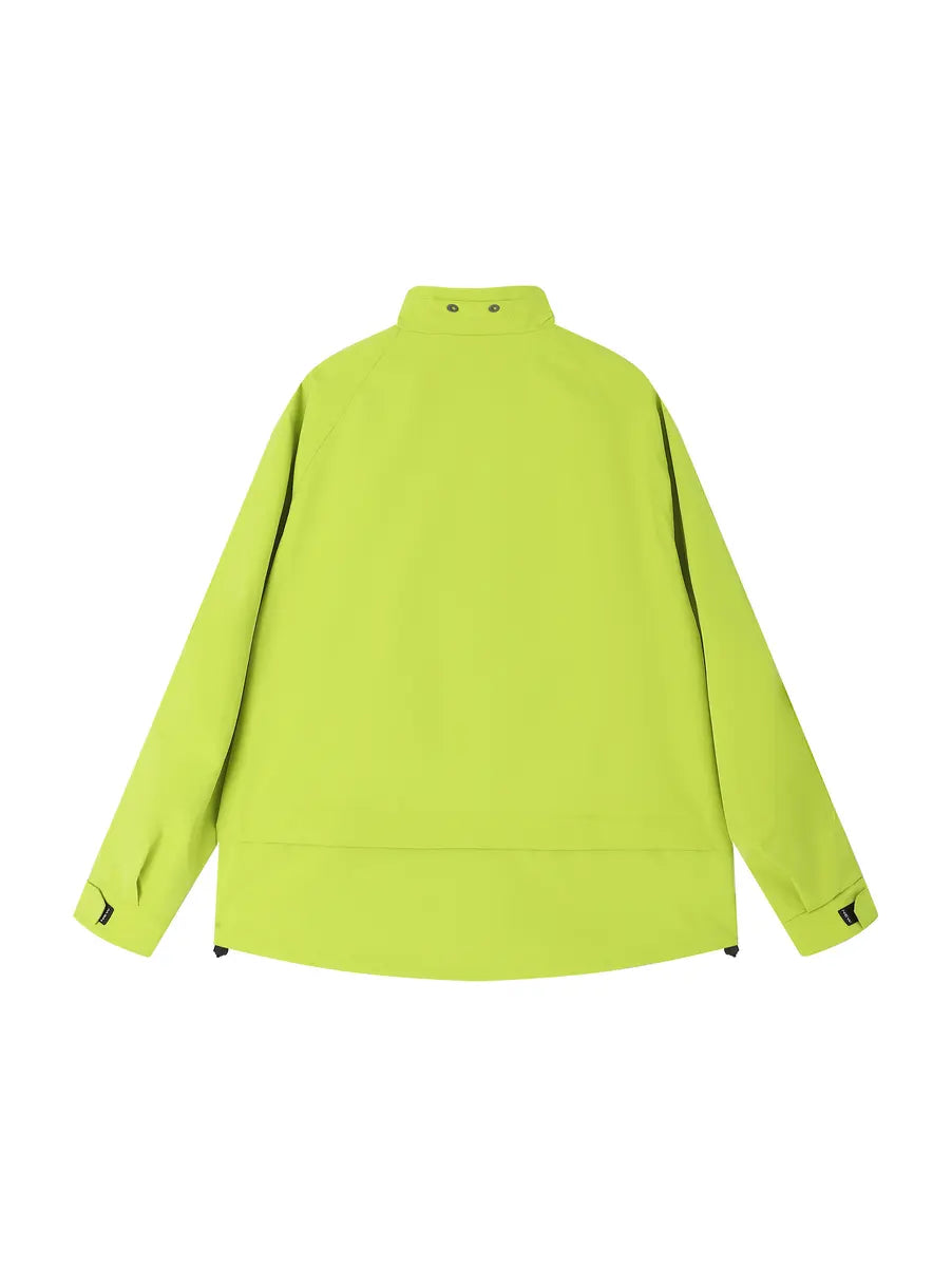 Fluorescent Green Raglan Sleeve Zipper Men's Jacket