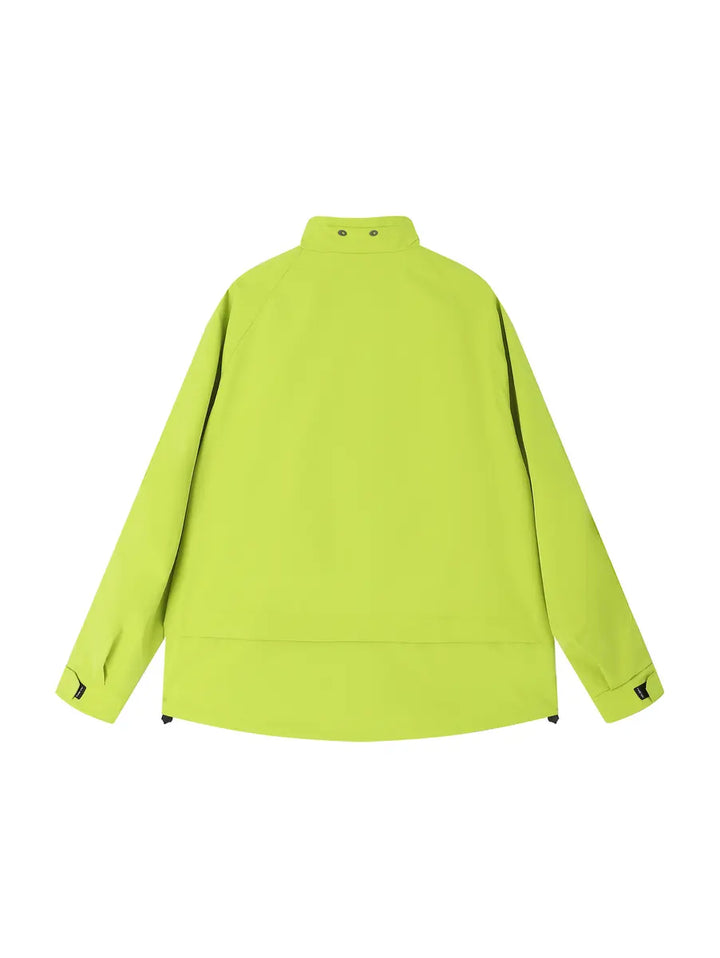 Fluorescent Green Raglan Sleeve Zipper Men's Jacket