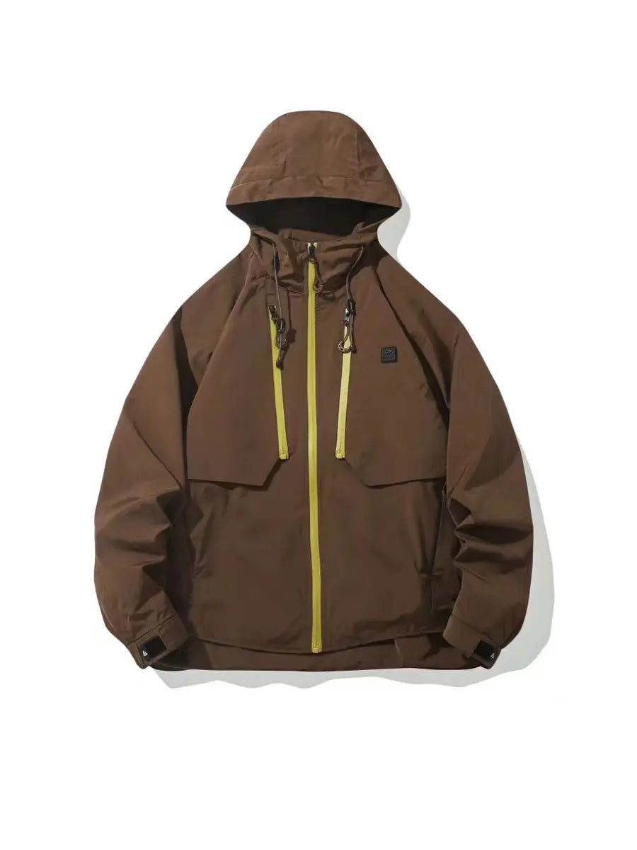 Outdoor Hiking Waterproof Zipper Men's Hooded Jacket