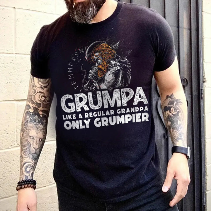 Viking Grumpa Like A Regular Grandpa Only Grumpier Printed Men's T-shirt