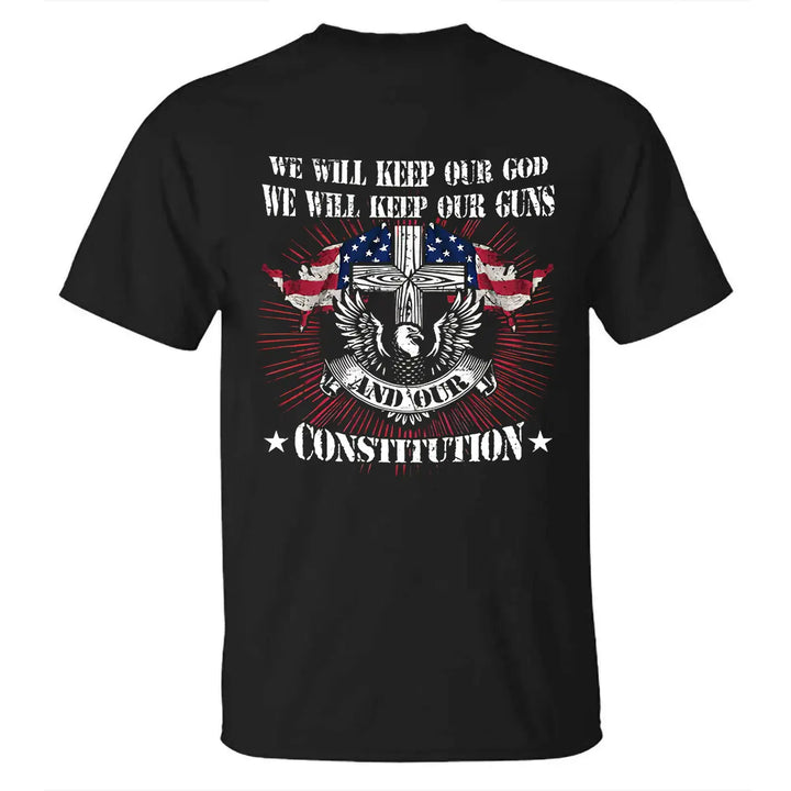 Viking We Will Keep Our God Printed Men's T-shirt