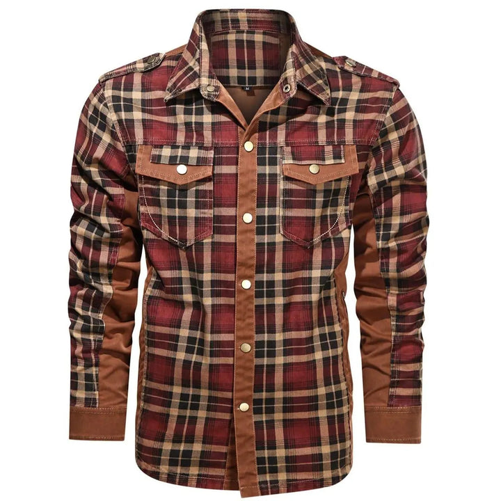 Men's plaid stitching Denali Shirt