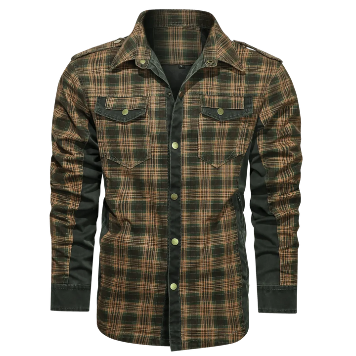 Men's plaid stitching Denali Shirt