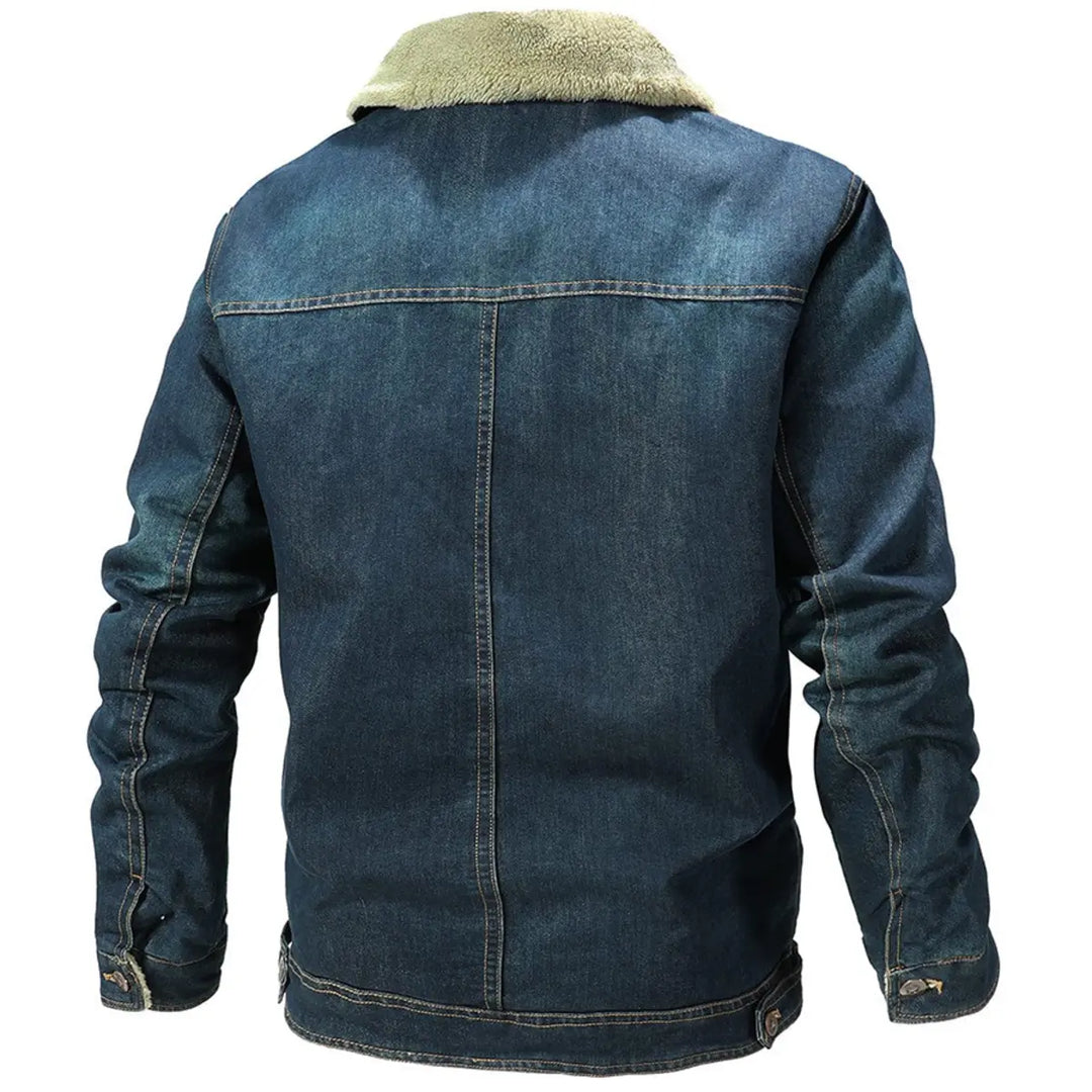 Men's Casual Fleece Denim Jacket