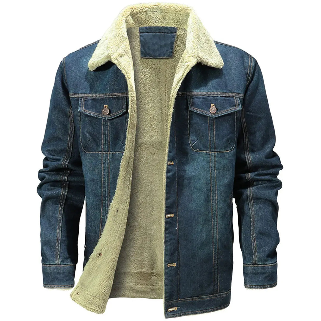 Men's Casual Fleece Denim Jacket