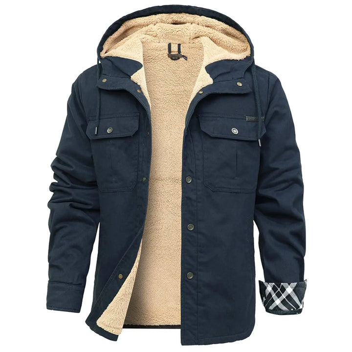 Men's Drawstring Hooded Fleece Jacket