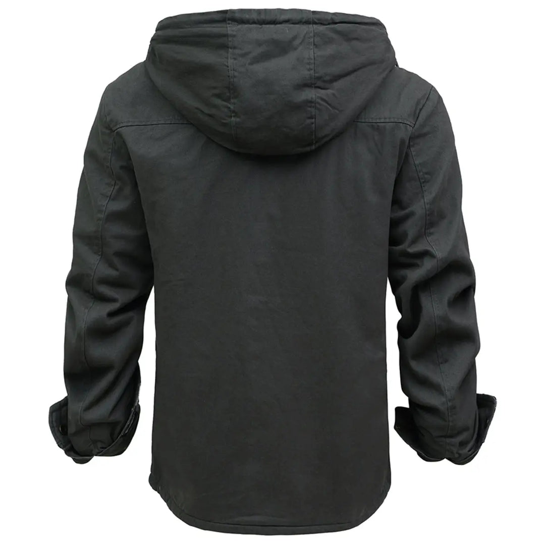 Men's Drawstring Hooded Fleece Jacket