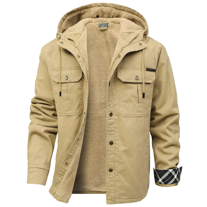 Men's Drawstring Hooded Fleece Jacket