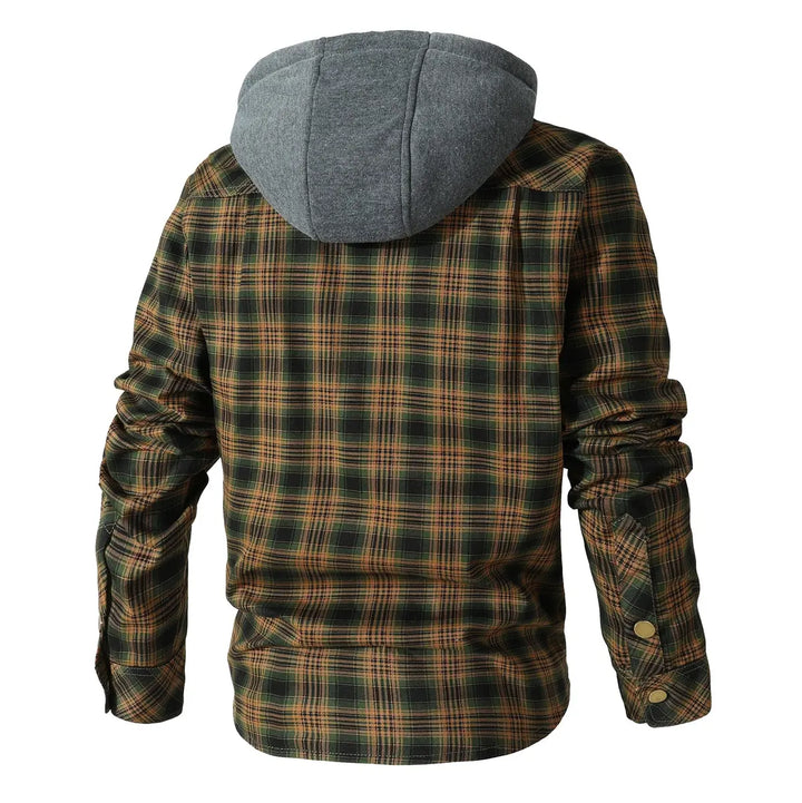 Men's Plaid Hooded Flannel Jacket