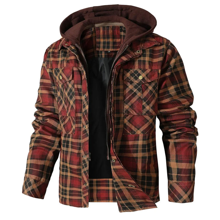 Men's Plaid Hooded Flannel Jacket