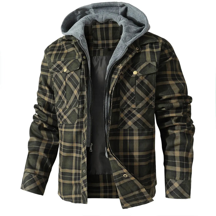 Men's Plaid Hooded Flannel Jacket