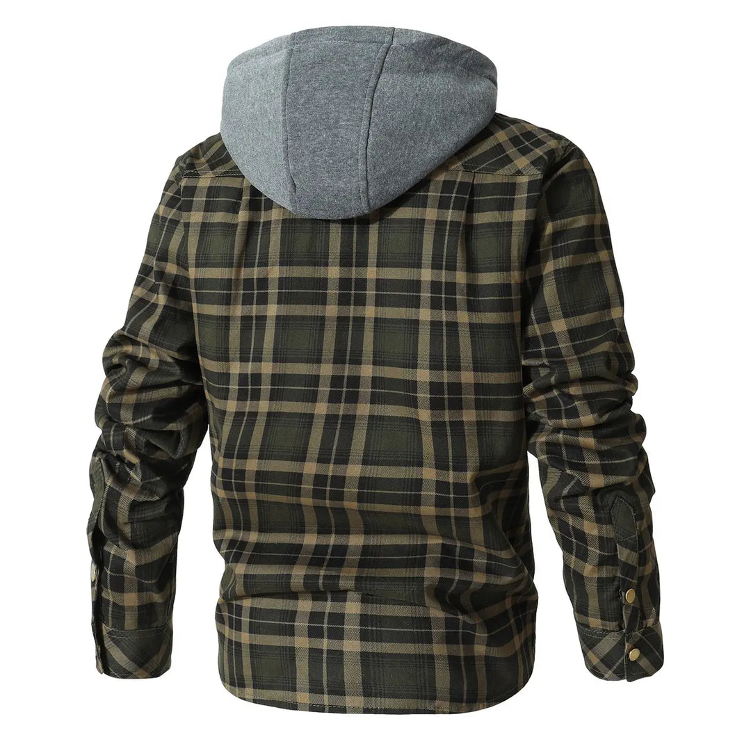 Men's Plaid Hooded Flannel Jacket