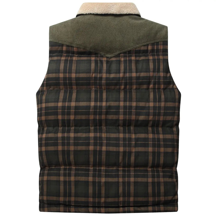 Men's Plaid Patchwork Corduroy Wanderer Vest