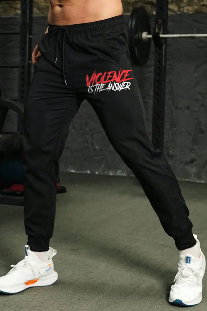 Violence Is The Answer Print Men's Sweatpants