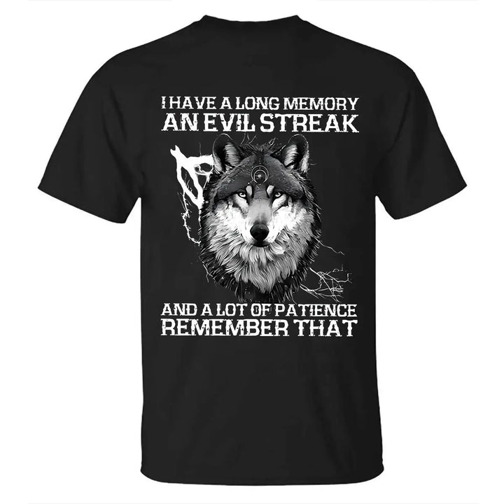 Viking I Have A Long Memory An Evil Streak Printed Men's T-shirt