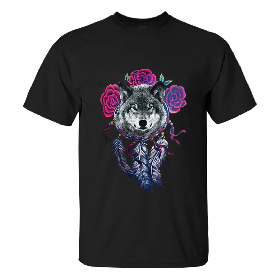 Viking Wolf Printed Men's T-shirt