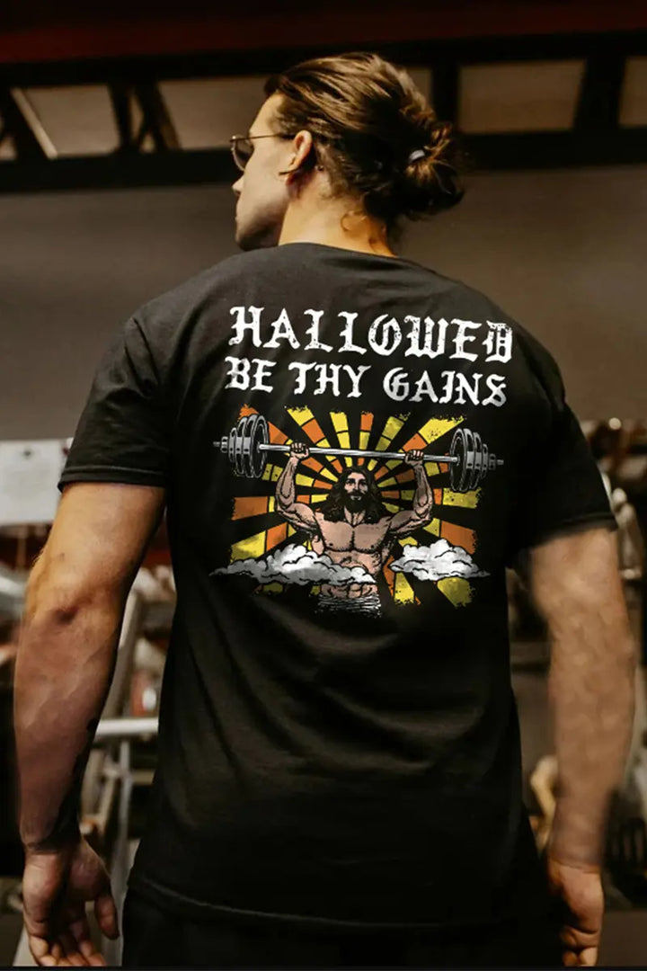 Hallowed Be Thy Gains Printed Men's T-shirt