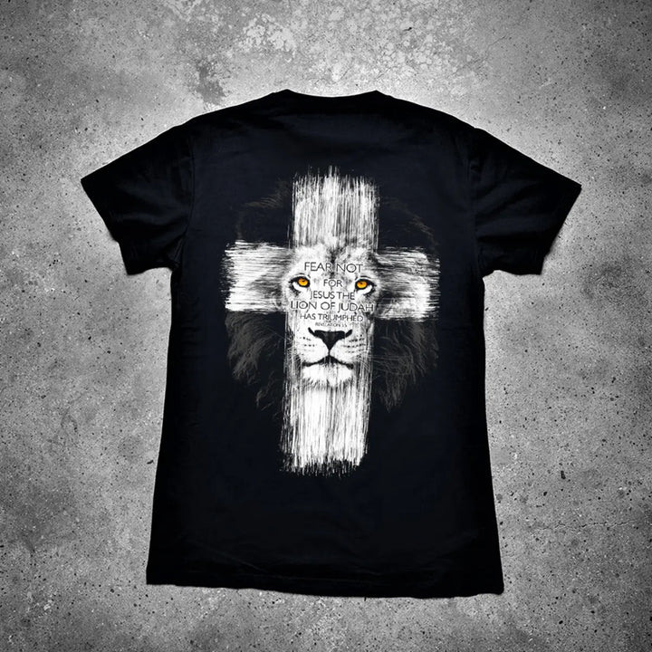 Fear Not For Jesus The Lion Of Judah Has Triumphed Printed Men's T-shirt