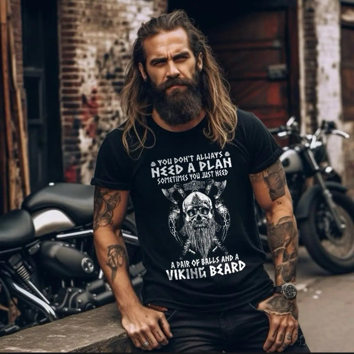 Viking You Don't Always Need A Plan Printed Men's T-shirt