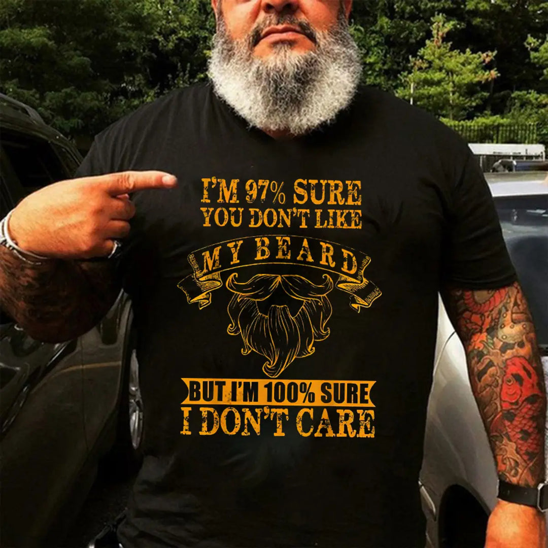 Viking I'm 97% Sure You Don't Like My Beard Printed Men's T-shirt Image - 4