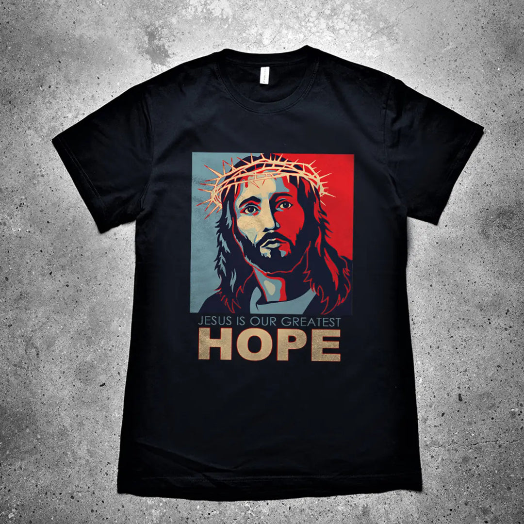 Jesus Is Our Greatest Hope Printed Men's T-shirt Image - 3